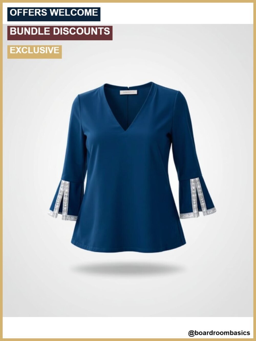 Dressy Casual Loose Tunic with Sparkly Trim
